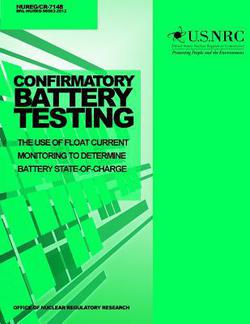 Confirmatory Battery Testing|U. S. Nuclear Regulatory Commission