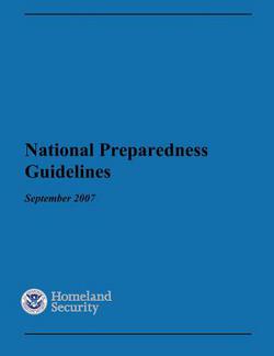 National Preparedness Guidelines September 2007|Department of Homeland Security