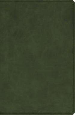 CSB Personal Size Bible, Holman Handcrafted Collection, Zipper Closure, Marbled Olive Premium Calfskin|Csb Bibles by Holman