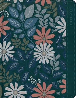 NASB Notetaking Bible, Large Print Edition, Teal Floral Leathertouch|Holman Bible Publishers